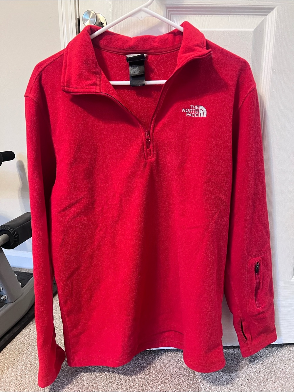 The North Face Men’s Red Zip-Up Fleece Pullover